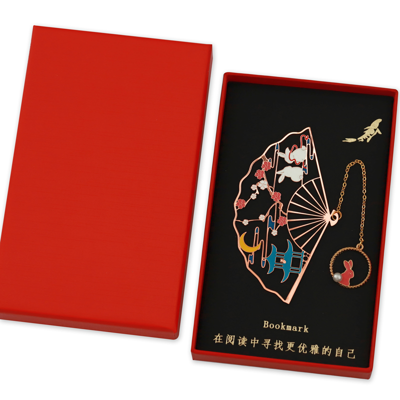 故宫文艺已墨折扇书签