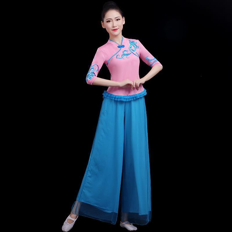 广场舞服装套装女春夏新款中老年秧歌服套装现代民族风舞蹈演出服
