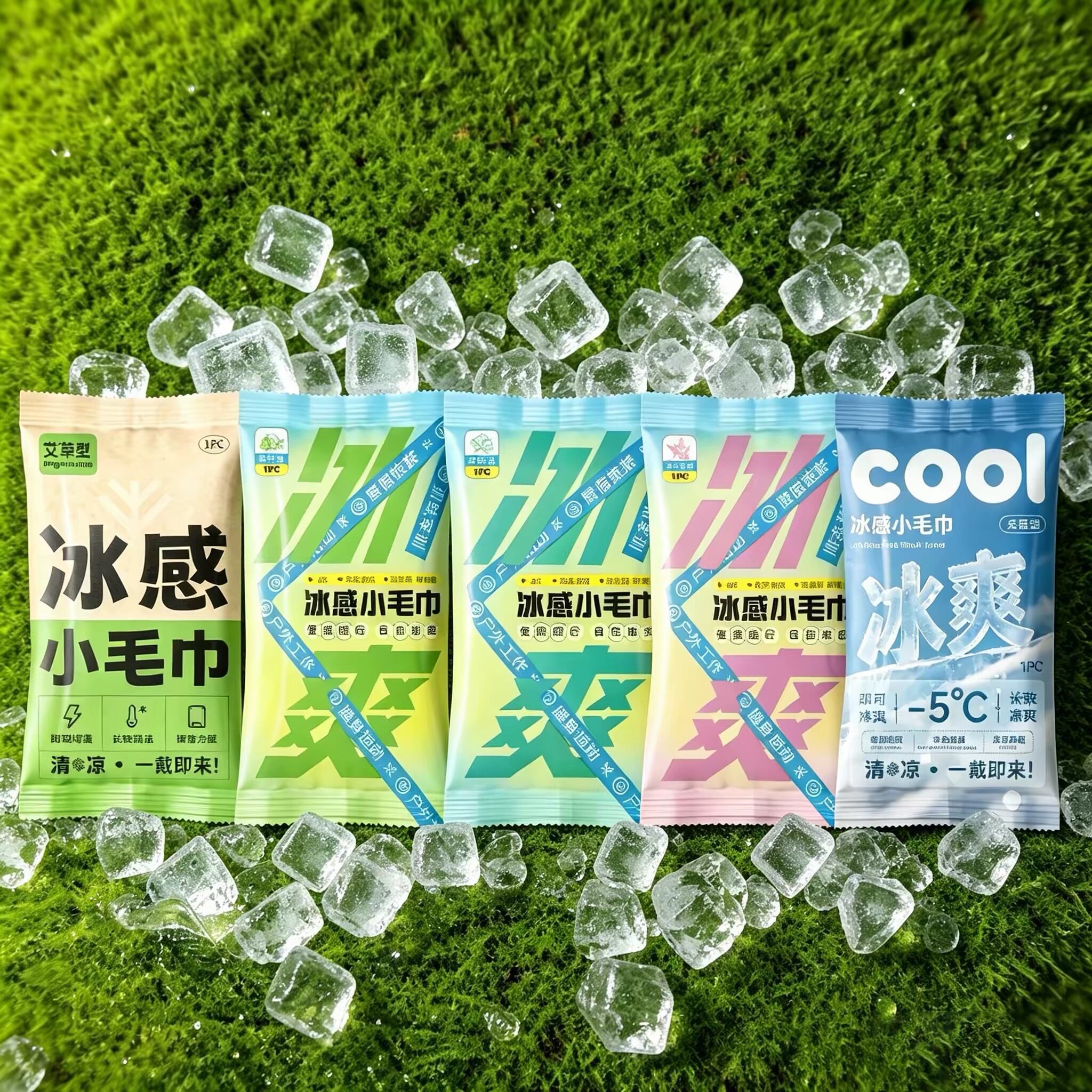 军训冰感降温提神便携湿巾