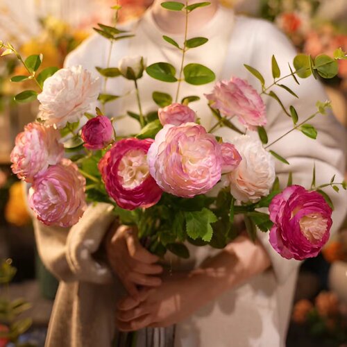 千姿露莲花仿真花假花餐桌花