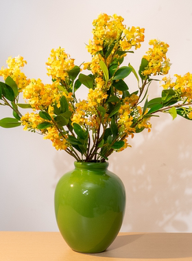 橙黄色 桂花 千里香 碎花绢布材质 高端 仿真花