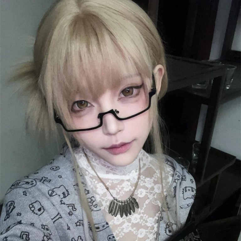 魔法少女动漫cos下半框装饰方形眼镜二次元纯欲无镜片金属镜框架