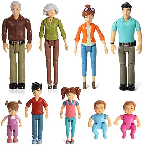 sweet lil family dollhouse people set of 9 action figure se