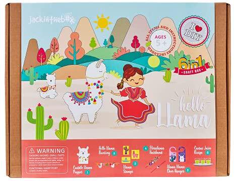 jackinthebox llama gifts for girls | 6-in-1 premium craft ki