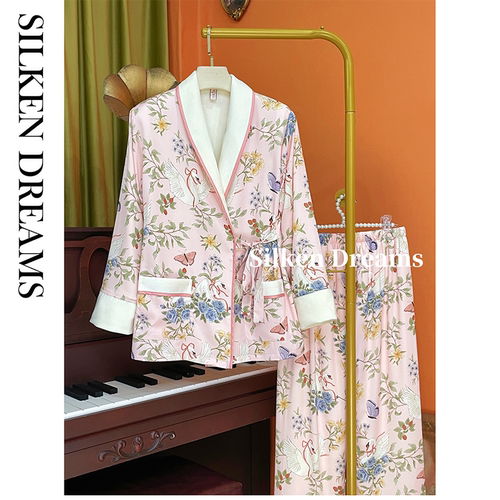 【法兰西｜戏梦芭蕾】冬季可爱潮流海岛绒厚款睡衣家居服套装