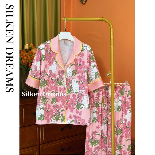 【微甜设计 | 柏林花事】夏季可爱潮流可外穿薄款睡衣家居服套装