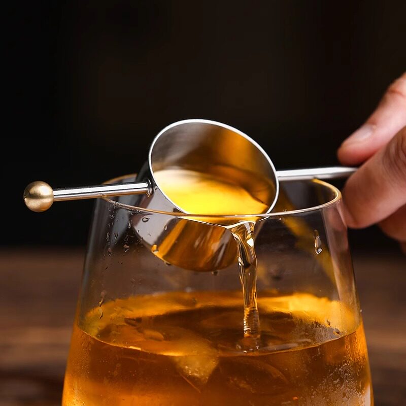 不锈钢双珠量杯 糖浆酒水调酒辅料计量工具酒吧餐厅调酒师工具