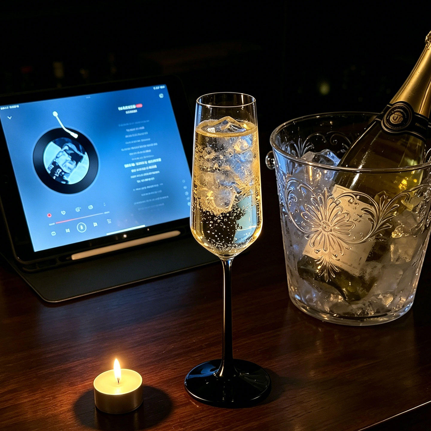 黑底细杆无铅高透气泡高脚玻璃杯