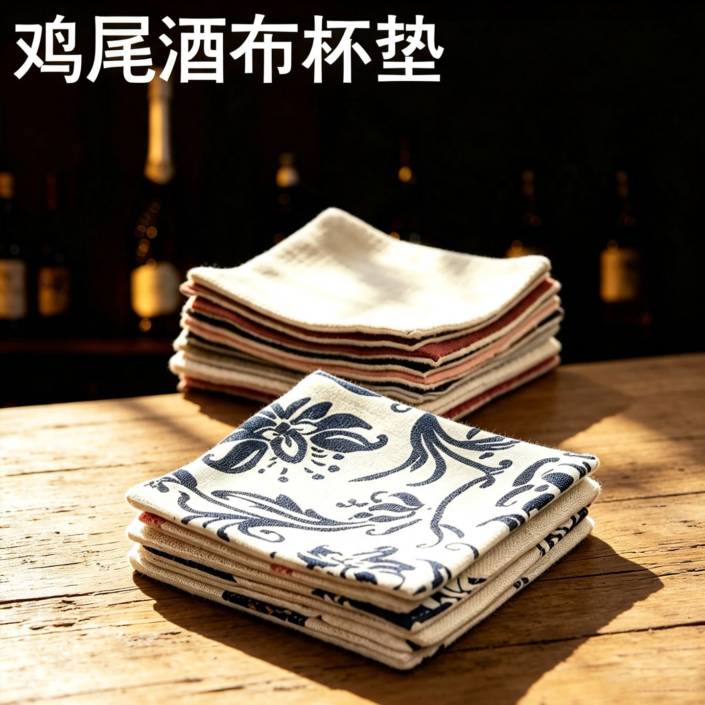 国风印花棉麻吸水隔热防烫杯垫图片