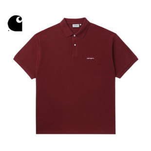 经典 新品 男装 POLO衫 卡哈特028M LOGO字母刺绣宽版 WIP短袖 Carhartt