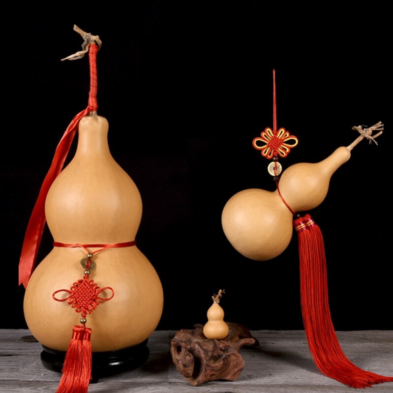 镇宅木胡芦风水葫芦摆件天然八卦图招财进宝保平安玄关开口带龙头