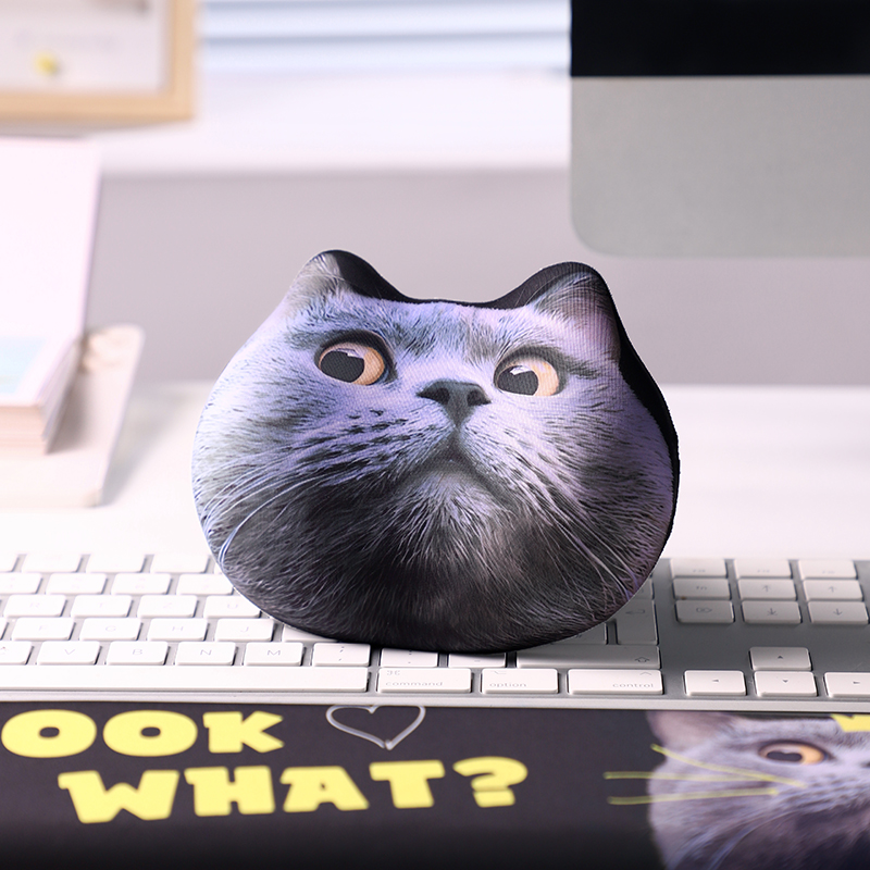 可爱蓝猫二次元硅胶垫护腕鼠标垫创意礼物办公女生护手腕键盘手托