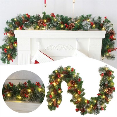 Christmas Garlands With Pinecones Red Berries Artificial
