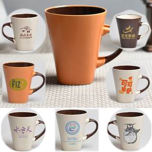 milk tea glass ceramic coffee mug cup cute cartoon spoon杯