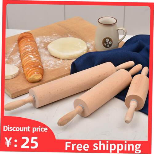 Rolling Pin Wooden Handle Pastry Dough Roller Baking Tool