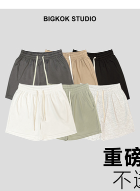 海与浪美式基础百搭膝盖上短裤男春季简约潮牌纯色运动四分沙滩裤