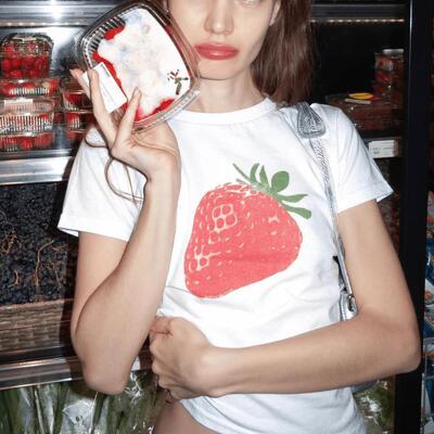 Multi pattern hot stamping trendy women's short sleeves