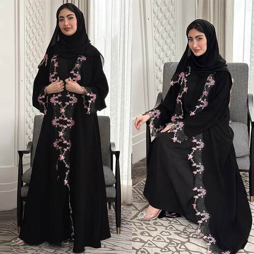 Black long skirt, long skirt, single piece jacket,
