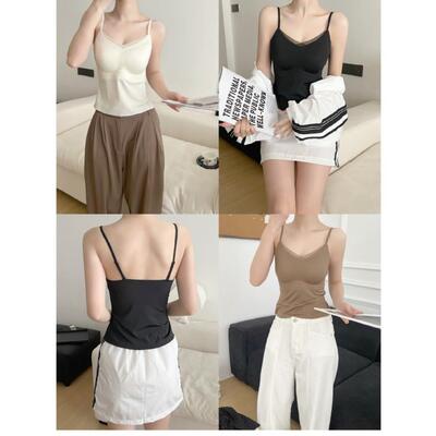 Ice silk seamless camisole, one-piece half cup breathable