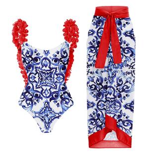 Blue and white porcelain backless sticker one-piece