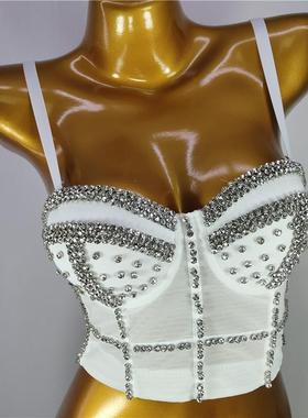 Nail bead bright diamond strapless fish bone shaping