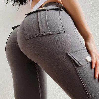 Pocket Fitness Pants Women's Stretch Tight Sports Pants