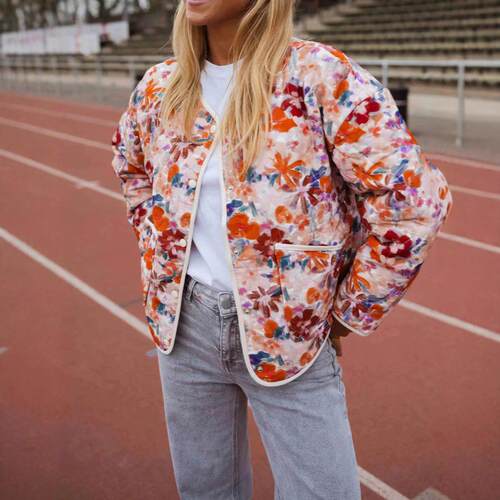 Long sleeved printed cotton jacket长袖印花棉衣