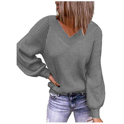 Large size knitted sweater collar pullover sweater for women