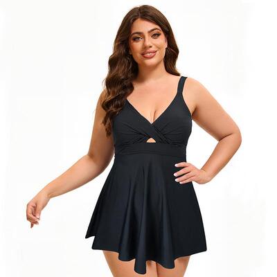 Skirt style plus size swimsuit women's backless triangle