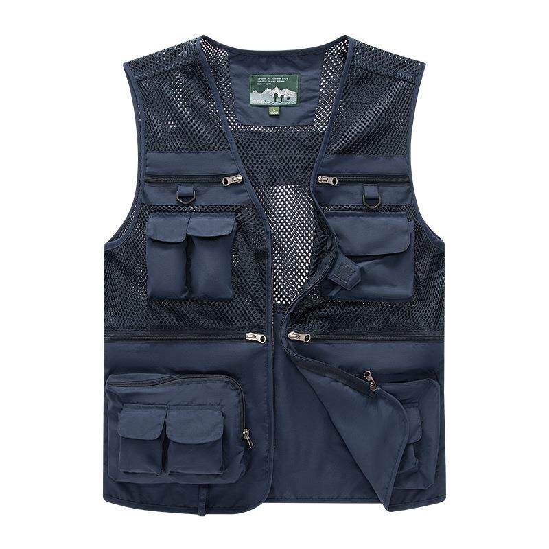Thin plus size vest for men's outdoor advertising