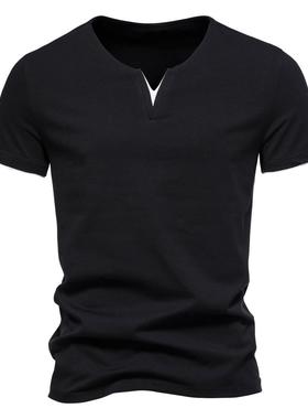 Men's collar T-shirt short sleeved cotton T-shirt