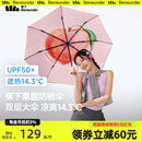 蕉下果趣防晒伞黑胶防紫外线女2025夏便携折叠晴雨两用太阳遮阳伞