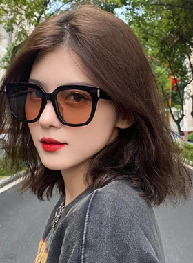 帕莎2024新款gm黑框太阳镜女开车专用高级感茶色墨镜男可配近视