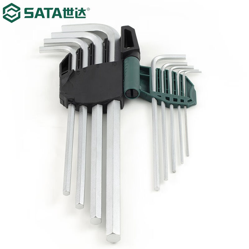 世达(SATA)09103A内六角扳手套装特长平头铬钒钢加硬公制9件套1