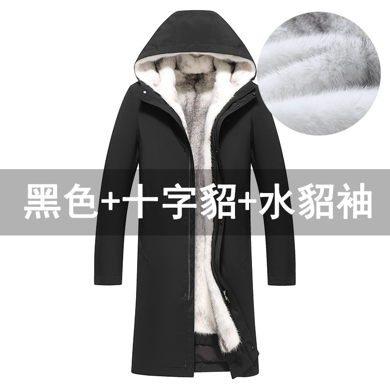 长度100蓝宝石水貂派克服男整貂行政款尼克服风衣外套冬69-987612