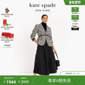 6期免息 新年礼物 kate spade 千鸟格黑白格纹西装 外套