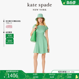 春夏新品 spade 爵士格纹连衣裙日常通勤休闲度假风女 kate