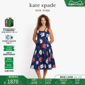 春季 kate spade 碎花薄纱连衣裙休闲度假轻奢通勤女 新品