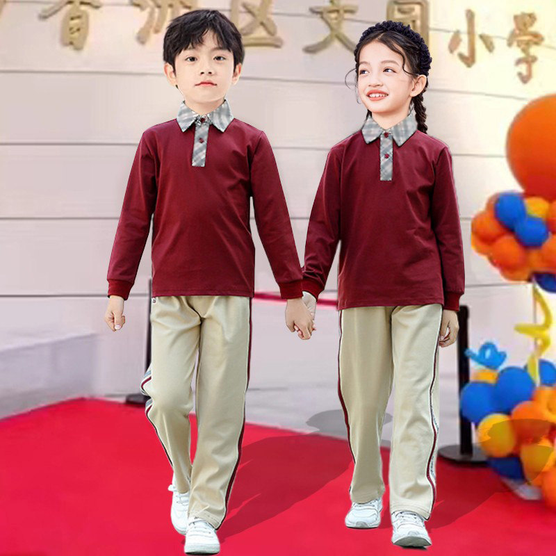 珠海香洲区小学生秋冬季统一班服男女生长袖运动服