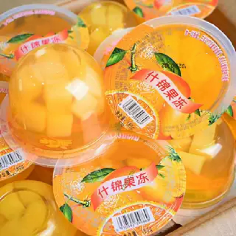 什锦大碗果冻布丁杯装休闲零食果肉清晰可见清甜可见