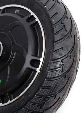 8寸无刷滑板车轮毂电机24V36V48V350W小海豚电机带实心轮胎