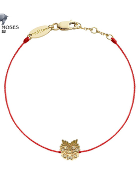 redline红绳2024龙年新款女士手链18K金镶嵌钻石Mini Ryu龙头手绳