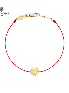 redline红绳2024龙年手链男女通用同款手链18K金镶钻龙头幸运手绳