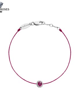 redline/红绳女士2023新款Diva0.06克拉椭圆形钻石红宝石绳制手链