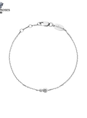 redline/红绳男士2023新款Infinite 0.15克拉圆形钻石金链制手链