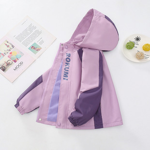 女童冲锋衣外套2025新款时髦一体绒秋上衣帅气儿童春秋季加绒风衣