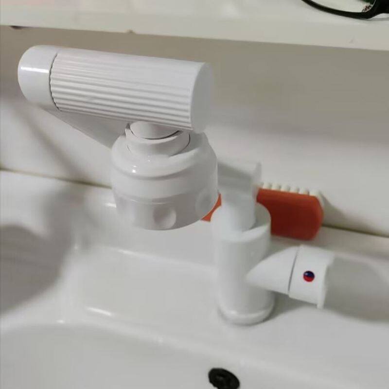 面盆龙头机械臂旋转灰色面盆洗手盆家用卫生间厨房万向水龙头冷热