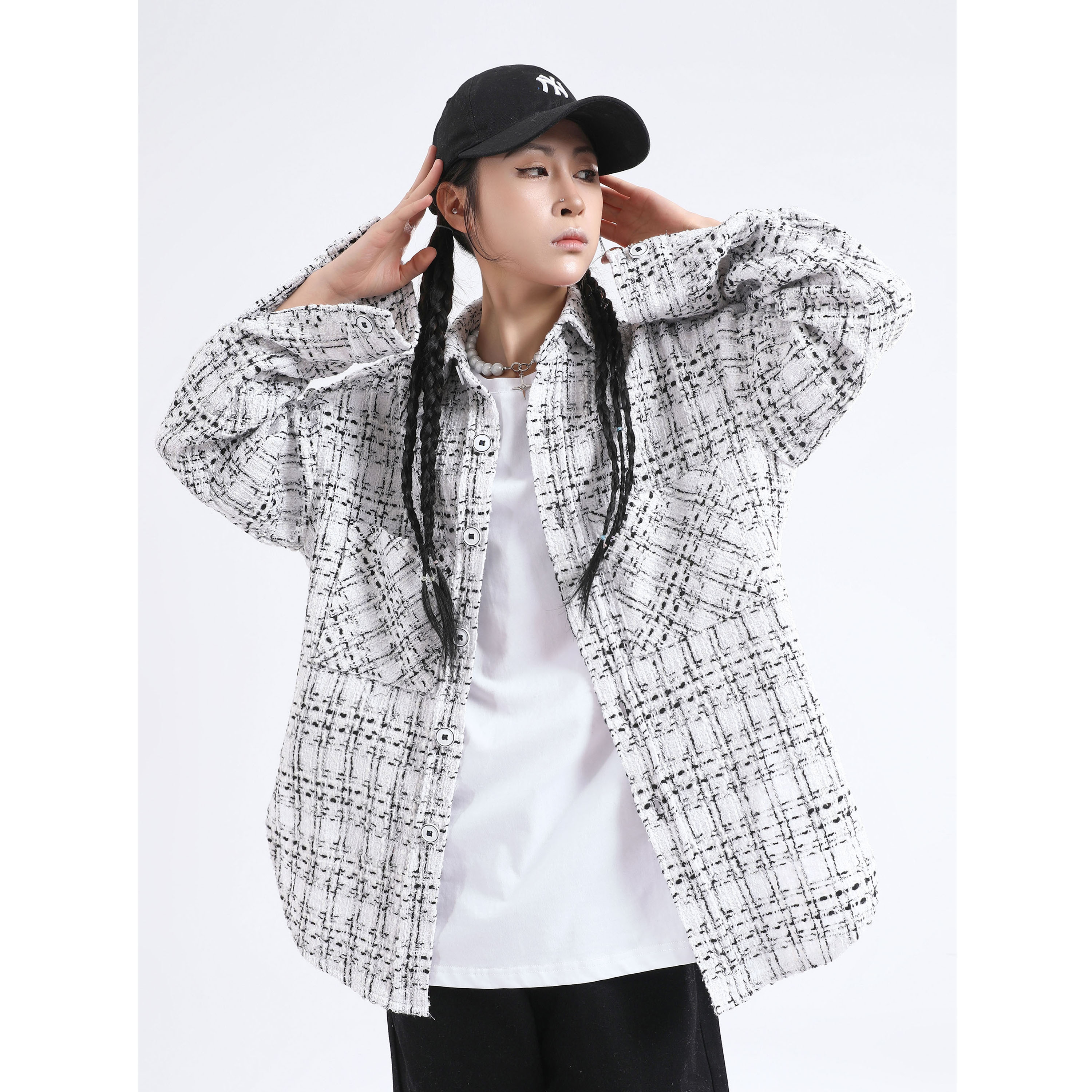 潮牌美式高街长袖衬衫情侣同款