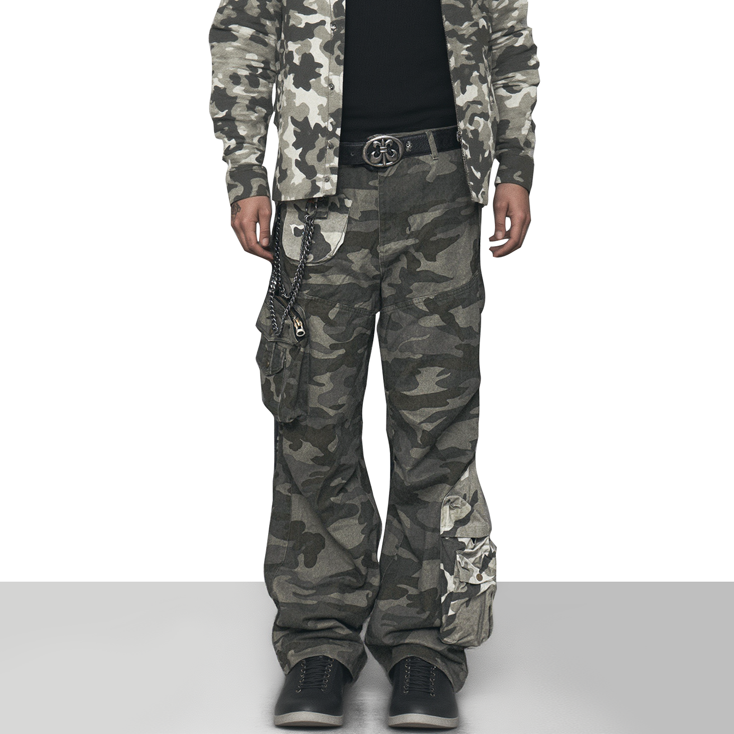 美式街头迷彩立体口袋工装裤2025