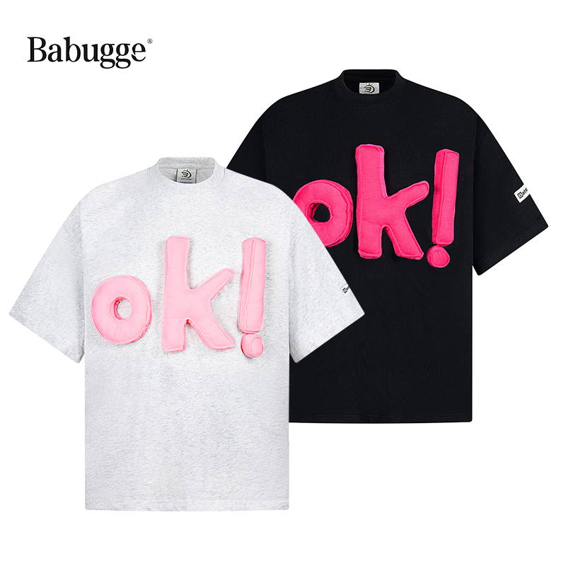 圆领宽松情侣款上衣潮